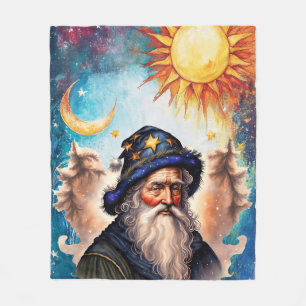 Celestial Wizard Sun and Moon Fleecedecke