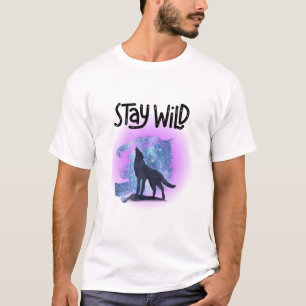 Celestial Wolf - Doppel-Belichtung der Sternennach T-Shirt