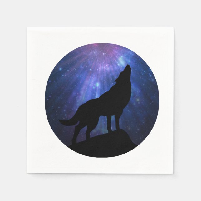Celestial Wolf Paper Party Serviette (Vorderseite)