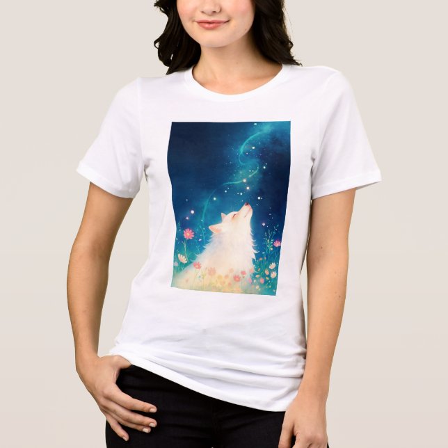Celestial Wolf Tri-Blend Shirt (Vorderseite)
