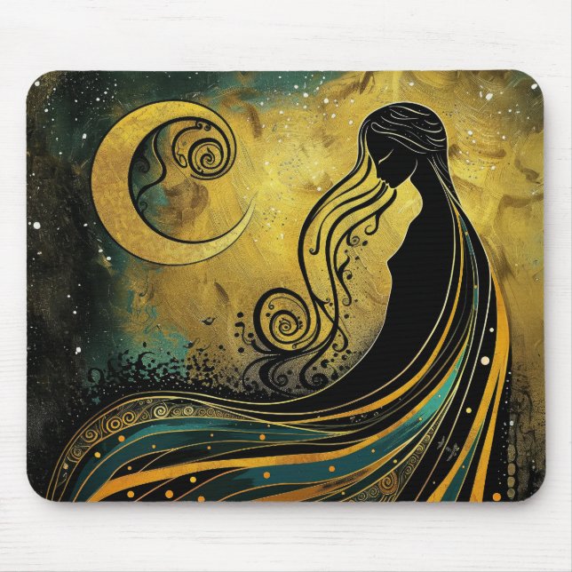 Celestial Woman Art Nouveau #4 Mousepad (Vorne)