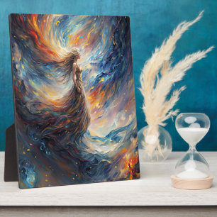 Celestial Woman Fiery Cosmos Art Fotoplatte