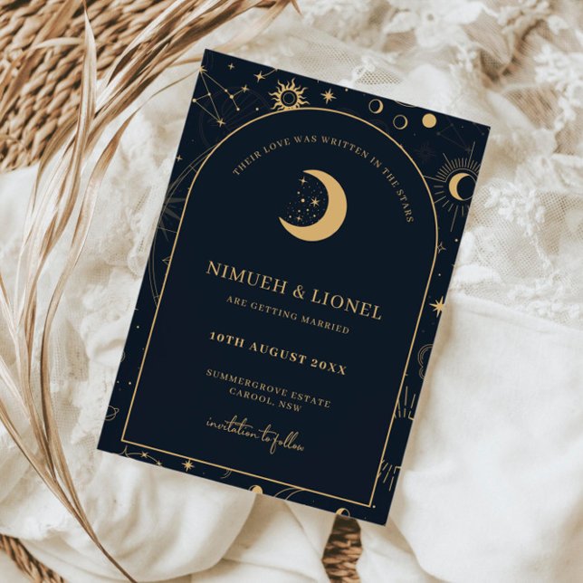 Celestial Writin the stars Save the Date Einladung (Von Creator hochgeladen)