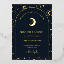 Celestial Writin the stars Save the Date Foil