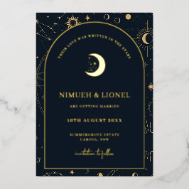 Celestial Writin the stars Save the Date Foil Folieneinladung