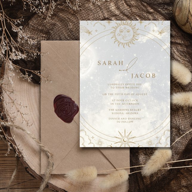 Celestial Writing in the Stars Wedding Einladung (Celestial Written in the Stars Wedding Invitation)