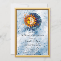 Celestial Yellow Blue Sun Moon Wedding