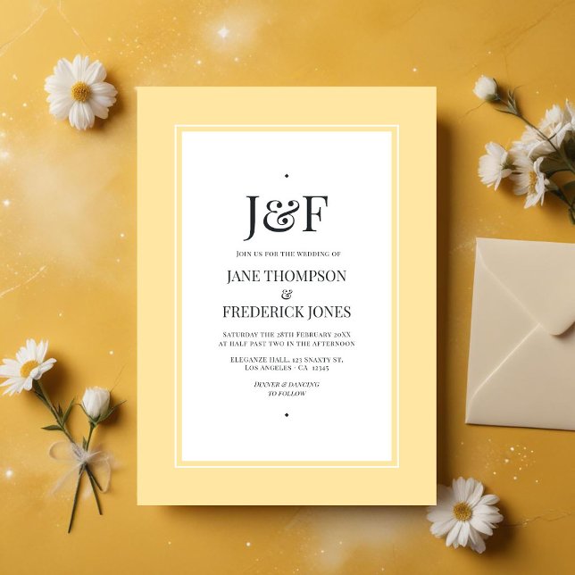 Celestial Yellow Wedding Einladung (Celestial Yellow Wedding Invitation)