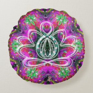 Celestial Zen Lotus Round Pillow Rundes Kissen