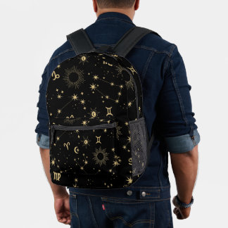 Celestial Zodiac Backpack Astrologie Star Signatur Bedruckter Rucksack