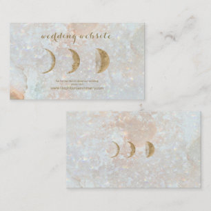 Celestial Zodiac Moon Blue Gold Wedding Website Visitenkarte