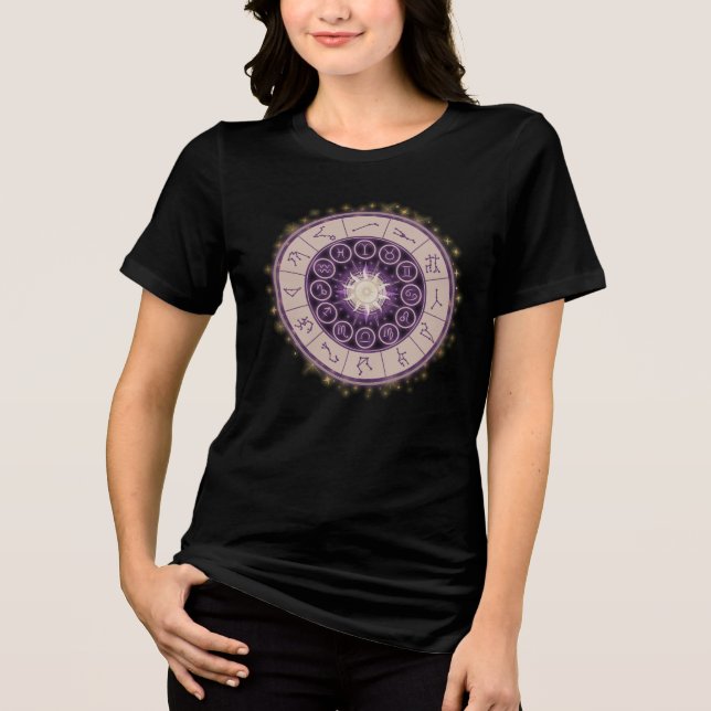 Celestial Zodiac Wheel - Mystic Astrology Tri-Blend Shirt (Vorderseite)