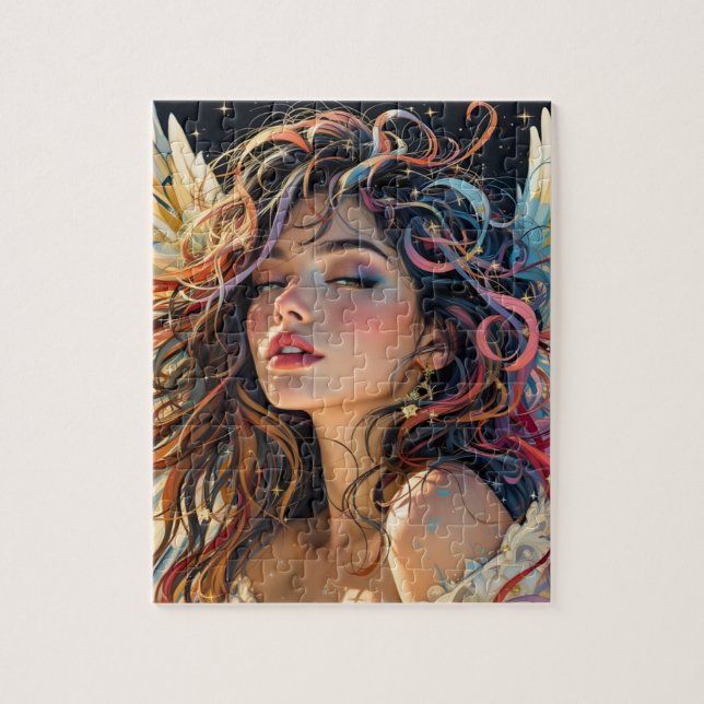 Celestiale Strahlung - Rainbow-Winged-Angel-Portra (Vertikal)