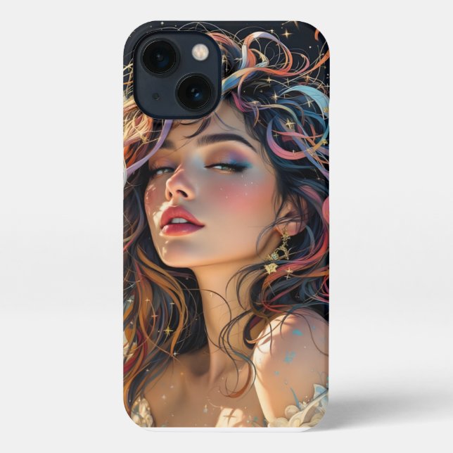 Celestiale Strahlung - Rainbow-Winged-Angel-Portra iPhone Hülle (Rückseite)