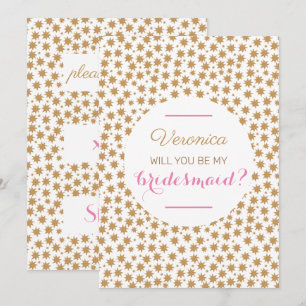 Celestie wirst du meine Bridesmaid sein, rosa weiß Einladung