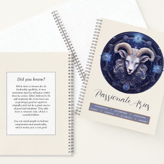 Celestis Fantasy Ram Zodiac Symbol Aries Birthday Notizbuch