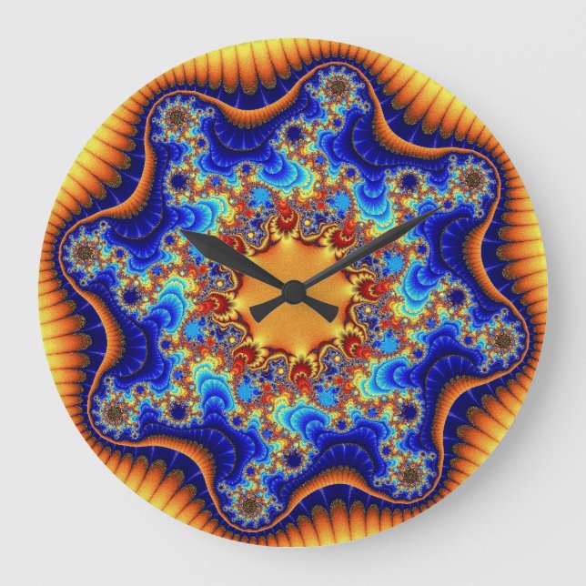 Celestische Fractalskop große Rundmauer-Uhr Wanduhr (Vorderseite)