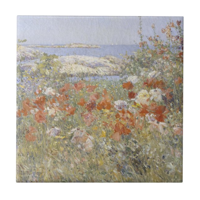 Celia Thaxter's Garden von Frederick Childe Hassam Fliese (Vorderseite)