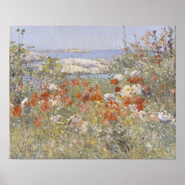 Celia Thaxter's Garden von Frederick Childe Hassam Poster (Vorne)