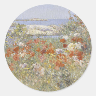 Celia Thaxter's Garden von Frederick Childe Hassam Runder Aufkleber