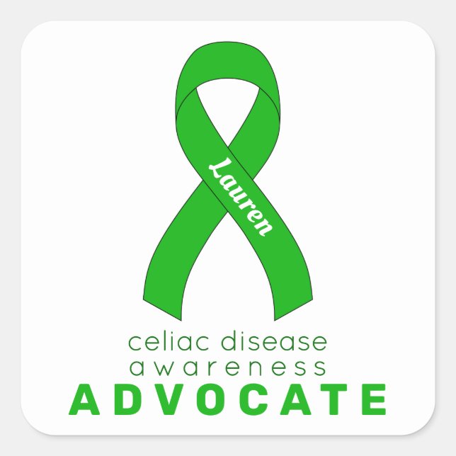Celiac Disease Advocate White Square Sticker (Vorderseite)
