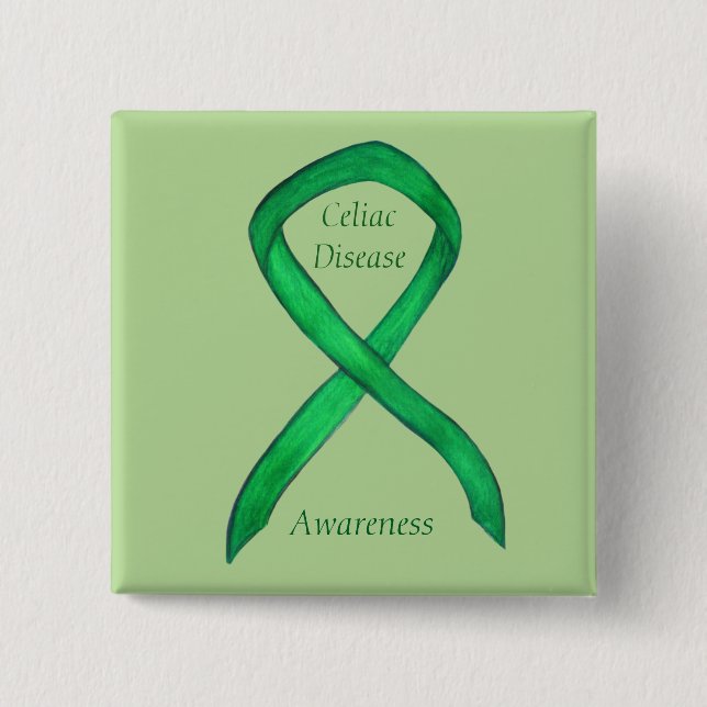 Celiac Disease Awareness Custom Ribbon Art Button (Vorderseite)