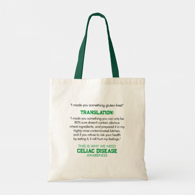 Celiac Disease Awareness Funny Tote Bag Tragetasche (Rückseite)
