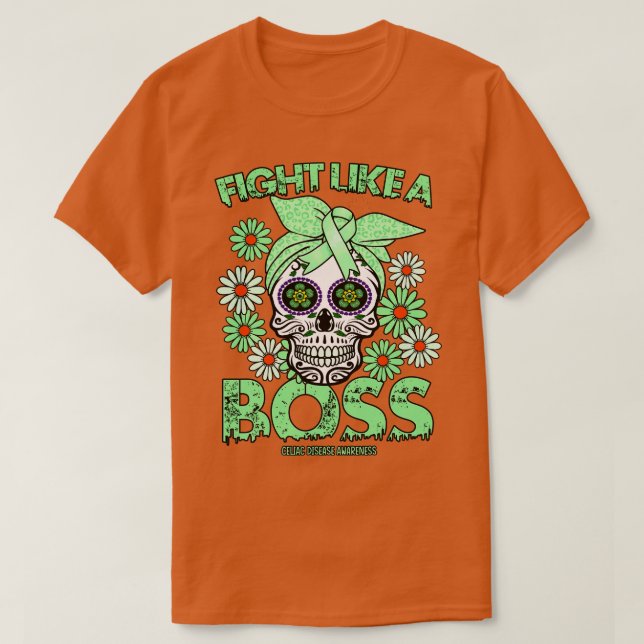 Celiac Disease Awareness-Kampf wie ein Chef T-Shirt (Design vorne)