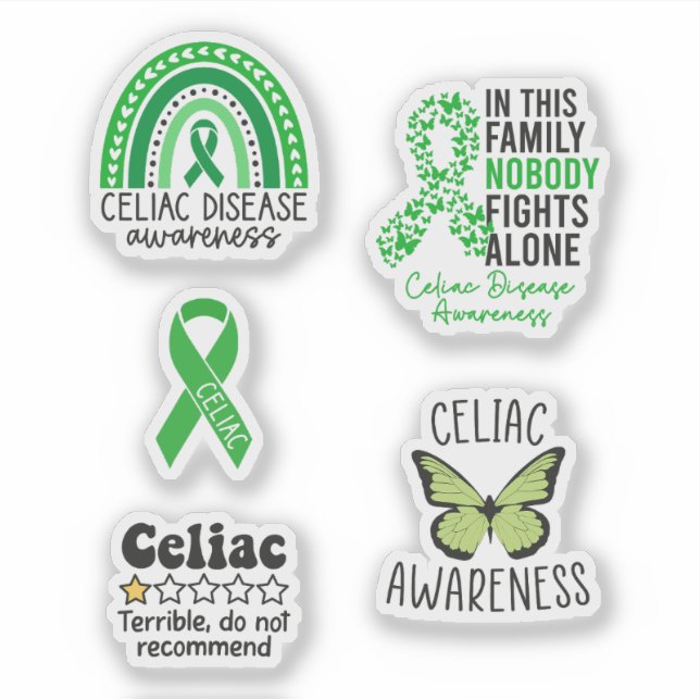 Celiac Disease Awareness Ribbon, Krieger & Kämpfer Aufkleber (Vorderseite)