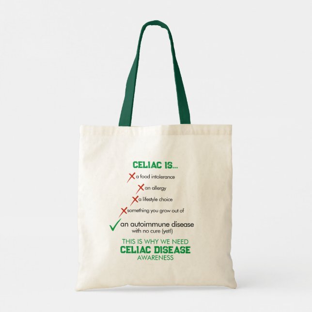 Celiac Disease Awareness Tote Bag Tragetasche (Rückseite)