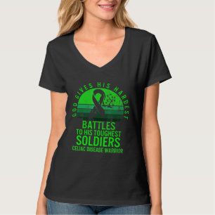 Celiac Disease Awareness Warrior Gott gibt am schw T-Shirt