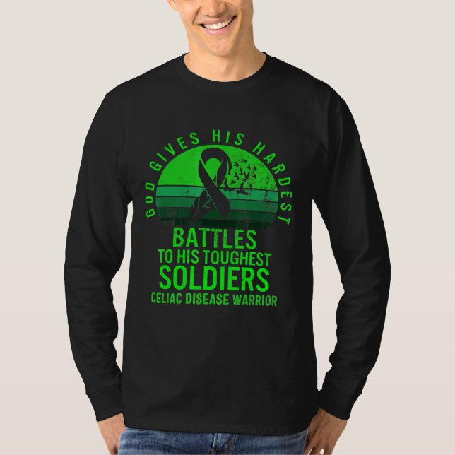 Celiac Disease Awareness Warrior Gott gibt am schw T-Shirt (Vorderseite)