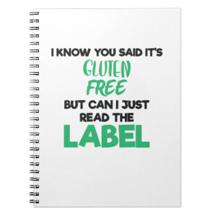 Celiac Disease Gluten Free Lesen Sie das Etikett G Notizblock