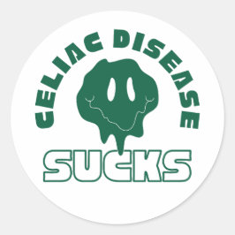 Celiac Disease Ist zum Kotzen Runder Aufkleber