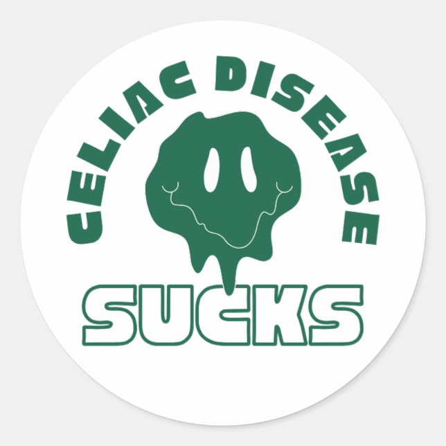 Celiac Disease Ist zum Kotzen Runder Aufkleber (Vorderseite)
