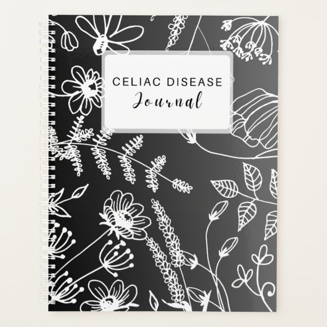 Celiac Disease Monthly Journal - Black & White Planer (Vorderseite)
