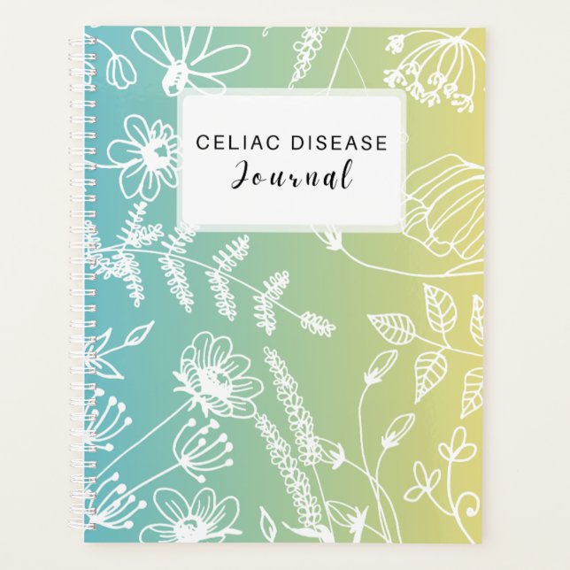 Celiac Disease Monthly Journal - Blue Green Yellow (Devant)
