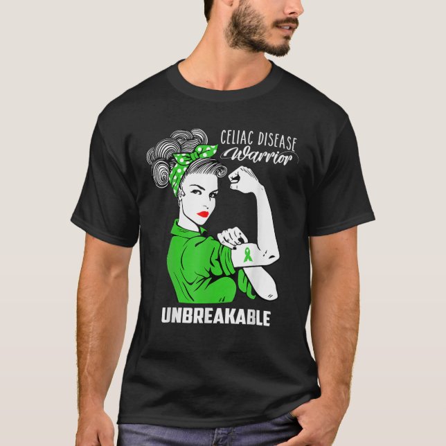 Celiac Disease Warrior Unzerbrechliches Awareness- T-Shirt (Vorderseite)