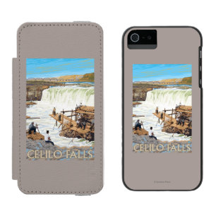Celilo fällt, Vintages Reise-Plakat fischend Incipio Watson™ iPhone 5 Geldbörsen Hülle