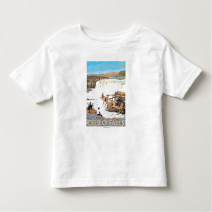 Celilo fällt, Vintages Reise-Plakat fischend Kleinkind T-shirt