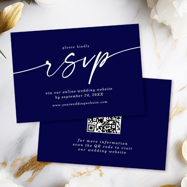 Celine ・ Hochzeitwebsite-UAWG mit QR-Code Begleitkarte (Streamline your guest responses with the Celine RSVP card, featuring a custom QR code.)