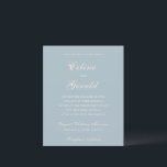 Celine Mute Blue Elegant Einladung zur Hochzeit<br><div class="desc">Klassische Hochzeitseinladungen mit einem schlichten und zeitlosen Design mit elegantem Drehbuch und klassischen Serif-Schriftart.</div>