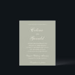 Celine Mute Green Elegant Einladung zur Hochzeit<br><div class="desc">Klassische Hochzeitseinladungen mit einem schlichten und zeitlosen Design mit elegantem Drehbuch und klassischen Serif-Schriftart.</div>