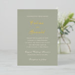 Celine Mute Green Elegant Wedding Folieneinladung<br><div class="desc">Klassische Hochzeitseinladungen mit einem schlichten und zeitlosen Design mit elegantem Drehbuch und klassischen Serif-Schriftart.</div>