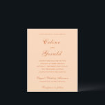 Celine Peach Elegant Einladung zur Hochzeit<br><div class="desc">Klassische Hochzeitseinladungen mit einem schlichten und zeitlosen Design mit elegantem Drehbuch und klassischen Serif-Schriftart.</div>