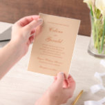 Celine Peach Elegant Wedding<br><div class="desc">Klassische Hochzeitseinladungen mit einem schlichten und zeitlosen Design mit elegantem Drehbuch und klassischen Serif-Schriftart.</div>
