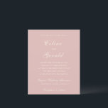 Celine Pink Elegant Einladung zur Hochzeit<br><div class="desc">Klassische Hochzeitseinladungen mit einem schlichten und zeitlosen Design mit elegantem Drehbuch und klassischen Serif-Schriftart.</div>