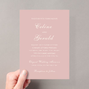 Celine Pink Elegant Wedding Acryleinladungen