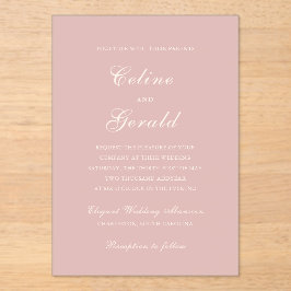 Celine Pink Elegant Wedding Acryleinladungen