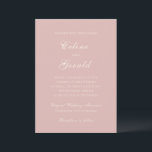 Celine Pink Elegant Wedding Einladung<br><div class="desc">Klassische Hochzeitseinladungen mit einem schlichten und zeitlosen Design mit elegantem Drehbuch und klassischen Serif-Schriftart.</div>